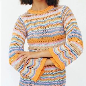 Verge Girl Queen of Peace Crochet Mini Dress - Apricot